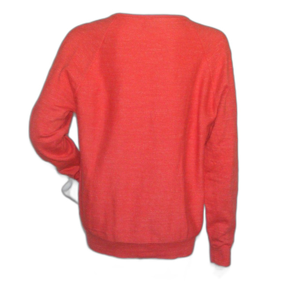 J.CREW Rugged Sweater, Slim L, Red/Orange, Cotton, Raglan LS - Picture 4 of 11
